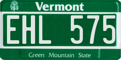 VT license plate EHL575