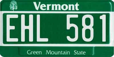 VT license plate EHL581