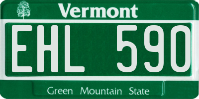 VT license plate EHL590