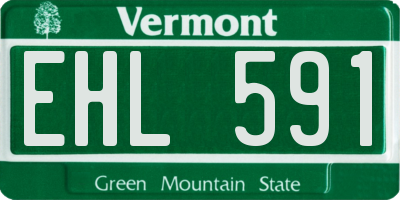 VT license plate EHL591