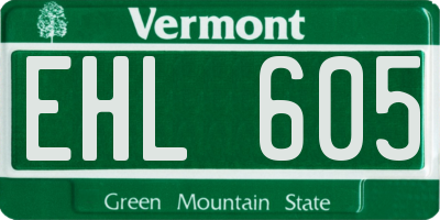 VT license plate EHL605