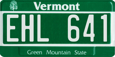 VT license plate EHL641