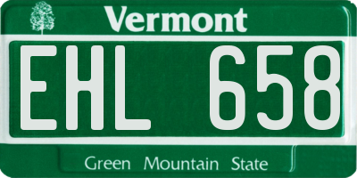 VT license plate EHL658