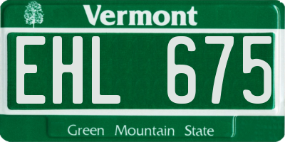 VT license plate EHL675