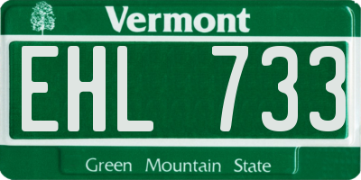 VT license plate EHL733
