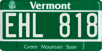 VT license plate EHL818