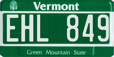 VT license plate EHL849