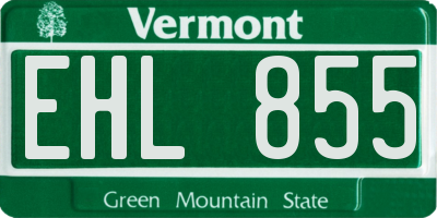 VT license plate EHL855