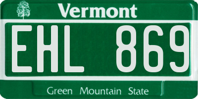 VT license plate EHL869