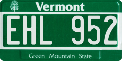 VT license plate EHL952