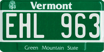 VT license plate EHL963