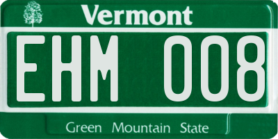 VT license plate EHM008