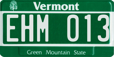 VT license plate EHM013