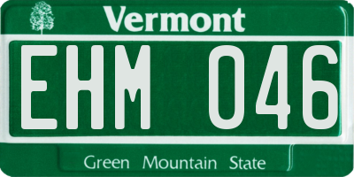 VT license plate EHM046