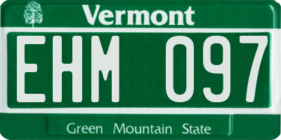 VT license plate EHM097