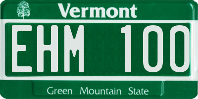 VT license plate EHM100