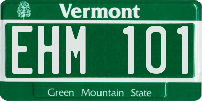 VT license plate EHM101