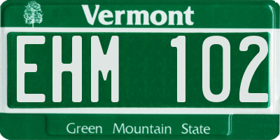 VT license plate EHM102