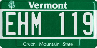 VT license plate EHM119