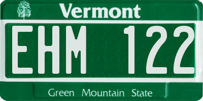 VT license plate EHM122