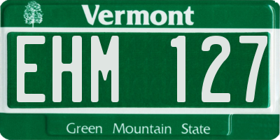 VT license plate EHM127