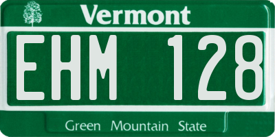 VT license plate EHM128