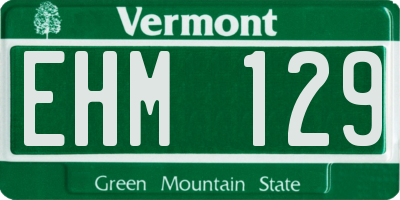 VT license plate EHM129