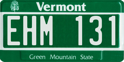 VT license plate EHM131