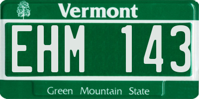 VT license plate EHM143