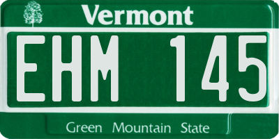 VT license plate EHM145