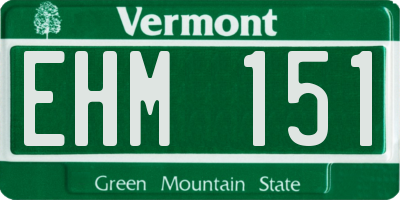 VT license plate EHM151