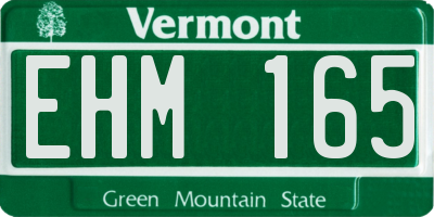 VT license plate EHM165