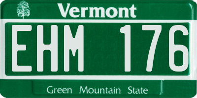VT license plate EHM176