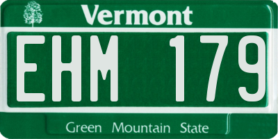 VT license plate EHM179