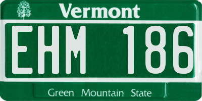 VT license plate EHM186