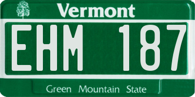 VT license plate EHM187