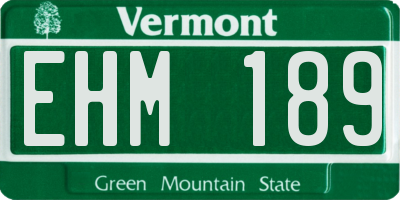 VT license plate EHM189