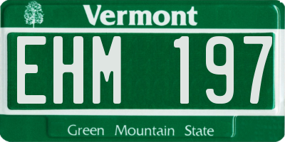 VT license plate EHM197