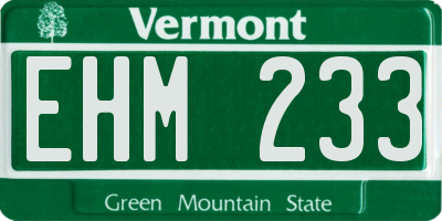 VT license plate EHM233