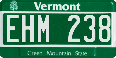 VT license plate EHM238