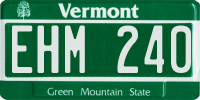 VT license plate EHM240