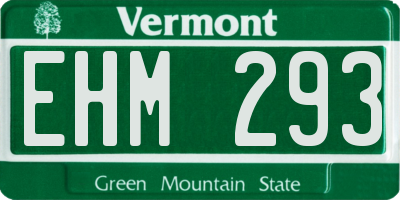 VT license plate EHM293