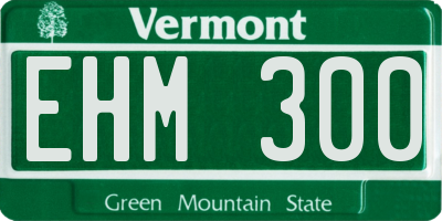 VT license plate EHM300