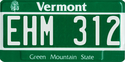 VT license plate EHM312