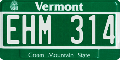 VT license plate EHM314