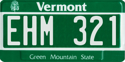 VT license plate EHM321