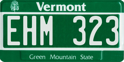 VT license plate EHM323
