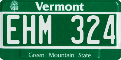 VT license plate EHM324