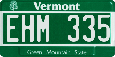 VT license plate EHM335