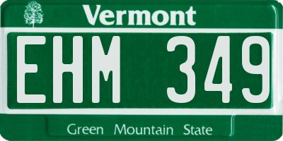 VT license plate EHM349